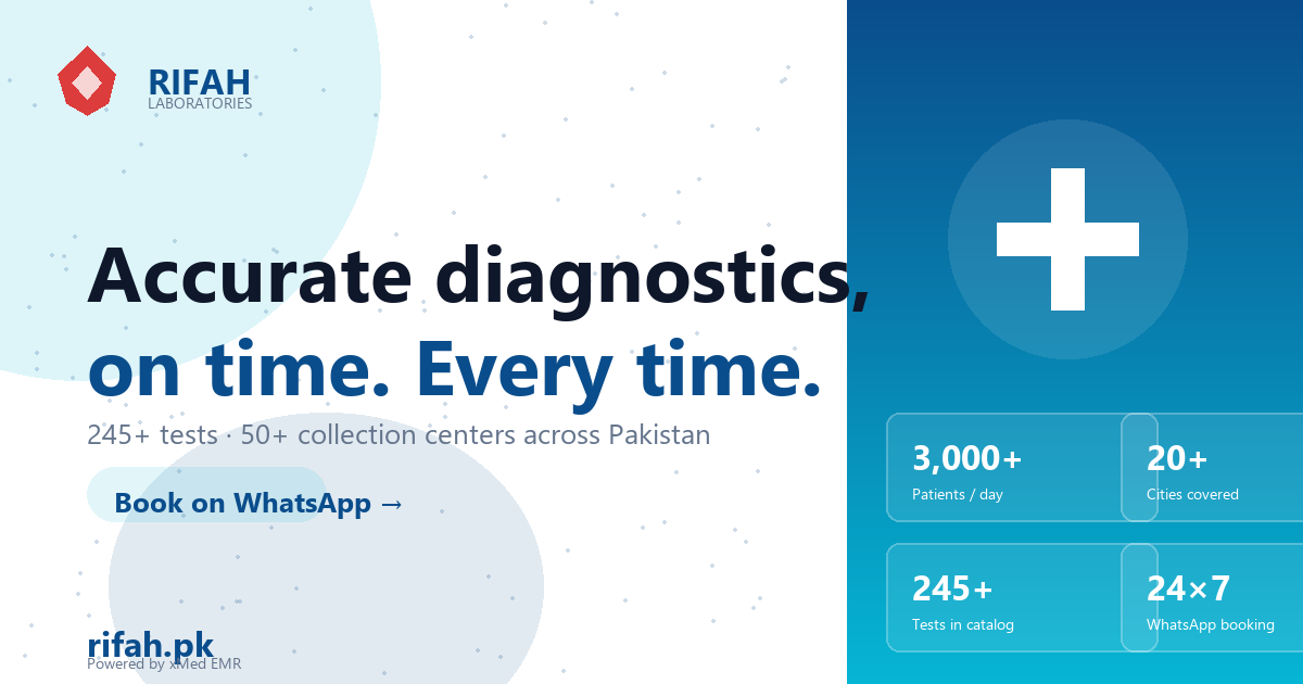 Rifah Laboratories — Trusted Diagnostics in Faisalabad | 245+ Tests